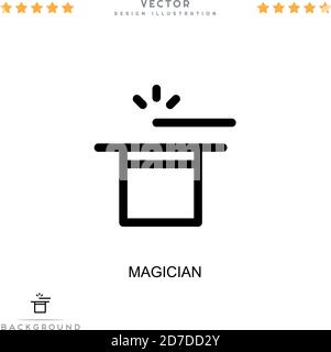 Magician icon. Simple element from digital disruption collection. Line Magician icon for templates, infographics and more Stock Vector