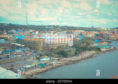 Arial view of Willemstad Curacao Stock Photo