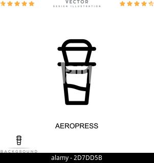 Aeropress icon. Simple element from digital disruption collection. Line Aeropress icon for templates, infographics and more Stock Vector