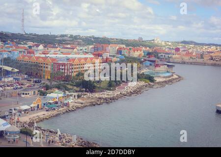 Arial view of Willemstad Curacao Stock Photo