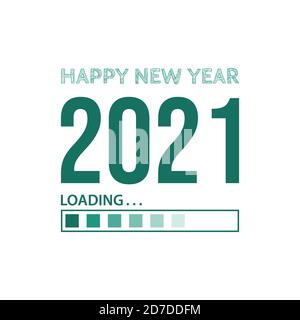 Happy new year 2021 Loading design vector. Happy new 2021 year with loading background vector design image Stock Vector