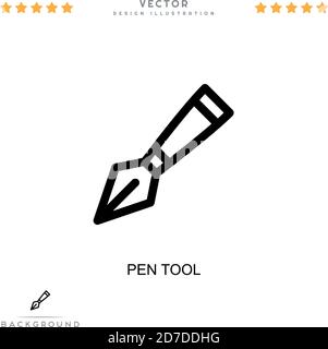 Pen tool icon. Simple element from digital disruption collection. Line Pen tool icon for templates, infographics and more Stock Vector