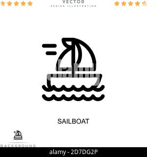 Sailboat icon. Simple element from digital disruption collection. Line Sailboat icon for templates, infographics and more Stock Vector