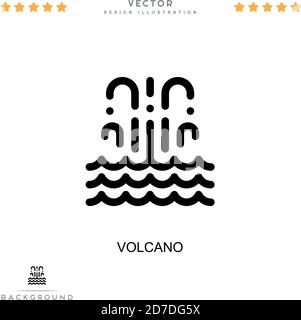 Volcano icon. Simple element from digital disruption collection. Line Volcano icon for templates, infographics and more Stock Vector