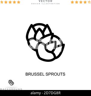 Brussel sprouts icon. Simple element from digital disruption collection. Line Brussel sprouts icon for templates, infographics and more Stock Vector