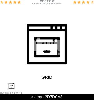Grid icon. Simple element from digital disruption collection. Line Grid icon for templates, infographics and more Stock Vector