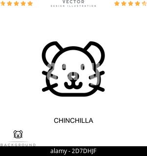 Chinchilla icon. Simple element from digital disruption collection. Line Chinchilla icon for templates, infographics and more Stock Vector