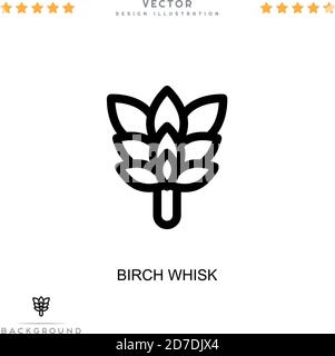 Birch whisk icon. Simple element from digital disruption collection. Line Birch whisk icon for templates, infographics and more Stock Vector