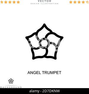 Angel trumpet icon. Simple element from digital disruption collection. Line Angel trumpet icon for templates, infographics and more Stock Vector