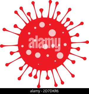 Coronavirus Bacteria Cell Icon, Covid-2019, Isolated Vector Icon Stock Vector