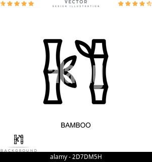 Bamboo icon. Simple element from digital disruption collection. Line Bamboo icon for templates, infographics and more Stock Vector