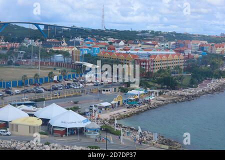 Arial view of Willemstad Curacao Stock Photo