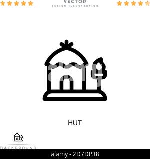 Hut icon. Simple element from digital disruption collection. Line Hut icon for templates, infographics and more Stock Vector