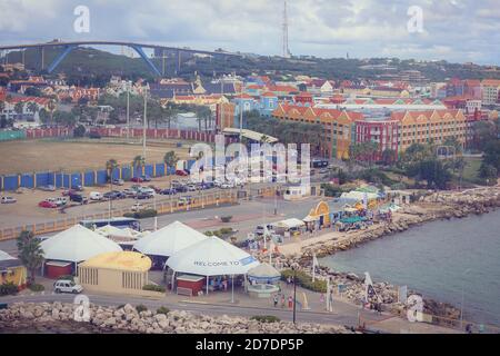 Arial view of Willemstad Curacao Stock Photo