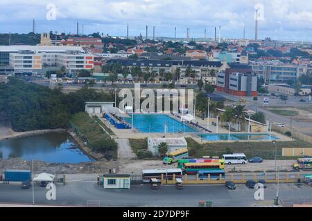 Arial view of Willemstad Curacao Stock Photo