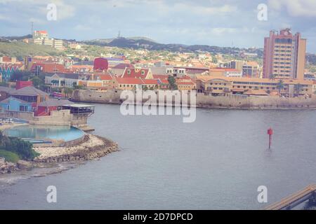 Arial view of Willemstad Curacao Stock Photo