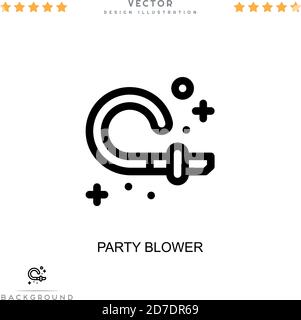 Party blower icon. Simple element from digital disruption collection. Line Party blower icon for templates, infographics and more Stock Vector