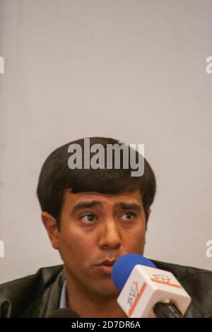 CARACAS, VENEZUELA - OCTOBER 10: The coach of the Venezuelan soccer team Cesar Farias during a press conference in Caracas, on October 10, 2010. Stock Photo