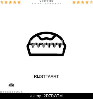 Rijsttaart icon. Simple element from digital disruption collection. Line Rijsttaart icon for templates, infographics and more Stock Vector