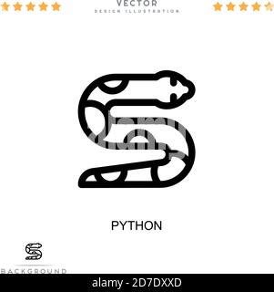 Python icon. Simple element from digital disruption collection. Line Python icon for templates, infographics and more Stock Vector
