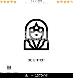 Scientist icon. Simple element from digital disruption collection. Line ...