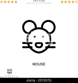 Mouse icon. Simple element from digital disruption collection. Line ...