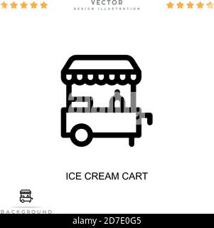 Ice cream cart icon. Simple element from digital disruption collection. Line Ice cream cart icon for templates, infographics and more Stock Vector