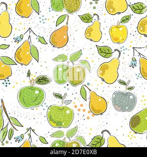Seamless Pattern with Cute Pears. Scandinavian Style. Vector Illustration Stock Vector