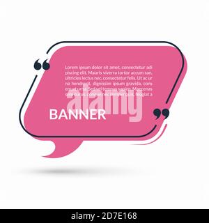 Quote speech bubble, blank text balloon with frame and quotes isolated on white background. Vector illustration Stock Vector