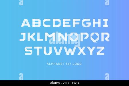 White paper style alphabet. Scotch tape segment line font, applique type for modern logo, elegant monogram, art typography, modern headline. Stick Stock Vector