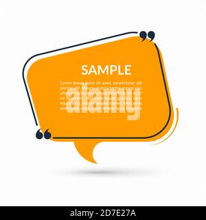 Quote speech bubble, blank text balloon with frame and quotes isolated on white background. Vector illustration Stock Vector
