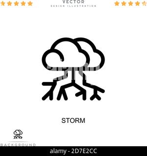 Storm icon. Simple element from digital disruption collection. Line Storm icon for templates, infographics and more Stock Vector
