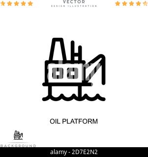Oil platform icon. Simple element from digital disruption collection. Line Oil platform icon for templates, infographics and more Stock Vector