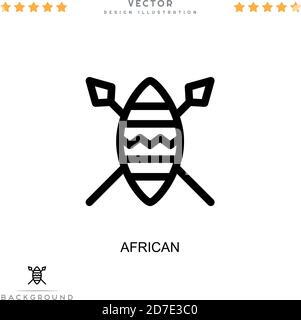 African icon. Simple element from digital disruption collection. Line ...