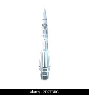 space rocket isolated on white background 3d illustration Stock Photo