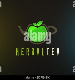 Herbal tea logo template Stock Vector