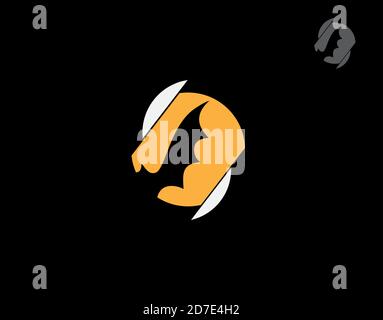 Bat logo on black background in vector illustration Stock Vector