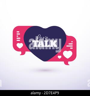 Love talk chat dating, heart shape in message bubble Stock Vector