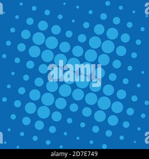 A blue abstract background with a big color halftone raster effect Stock Vector