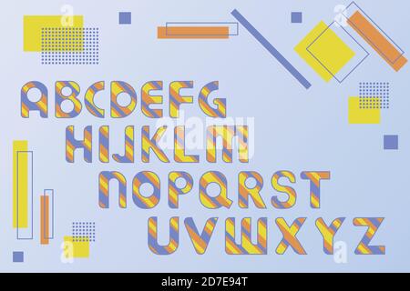 vector letters in bright and modern colors Stock Vector