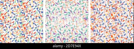 vector seamless abstract patterns. multi-colored geometric backgrounds Stock Vector