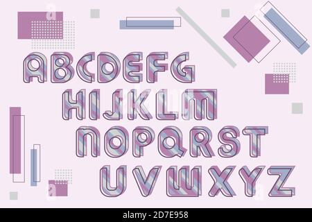 Memphis font in modern style Stock Vector