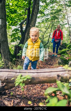 Hiking with small online child