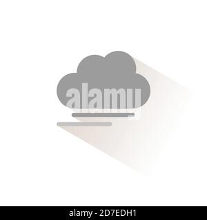 Fog and cloud. Isolated color icon. Weather glyph vector illustration Stock Vector