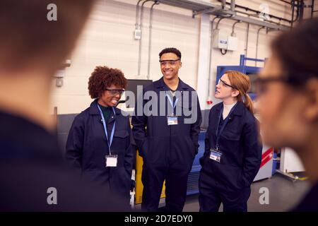 Group Of Students Studying For Auto Mechanic Apprenticeship At College Stock Photo