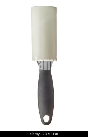 Special white lint roller for cleaning clothes on a white isolate background. Stock Photo