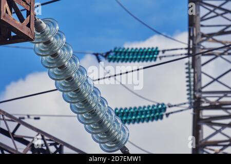 Power plant equipment. Power switch, circuit breakers and high voltage switches Stock Photo