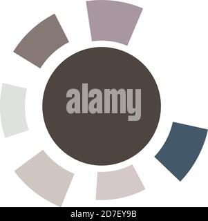 Cyber-cyberpunk, sci-fi geometric circles, rings. Hi-tech HUD elements. Concentric, radial revolving circles for techno, technology themes. Circular, Stock Vector