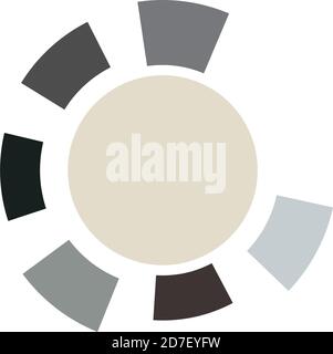 Cyber-cyberpunk, sci-fi geometric circles, rings. Hi-tech HUD elements. Concentric, radial revolving circles for techno, technology themes. Circular, Stock Vector