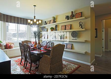 Dining Room, Village Homes model home, Arvada, Colorado USA Stock Photo